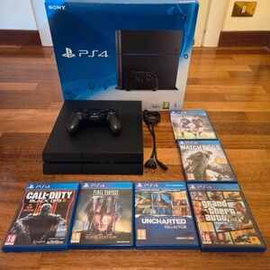 Sony PS4 Console with Games - Black